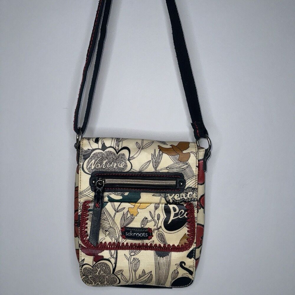 Sakroots Women’s Printed Canvas Crossbody Bag Bird Artsy - Picture 1 of 5
